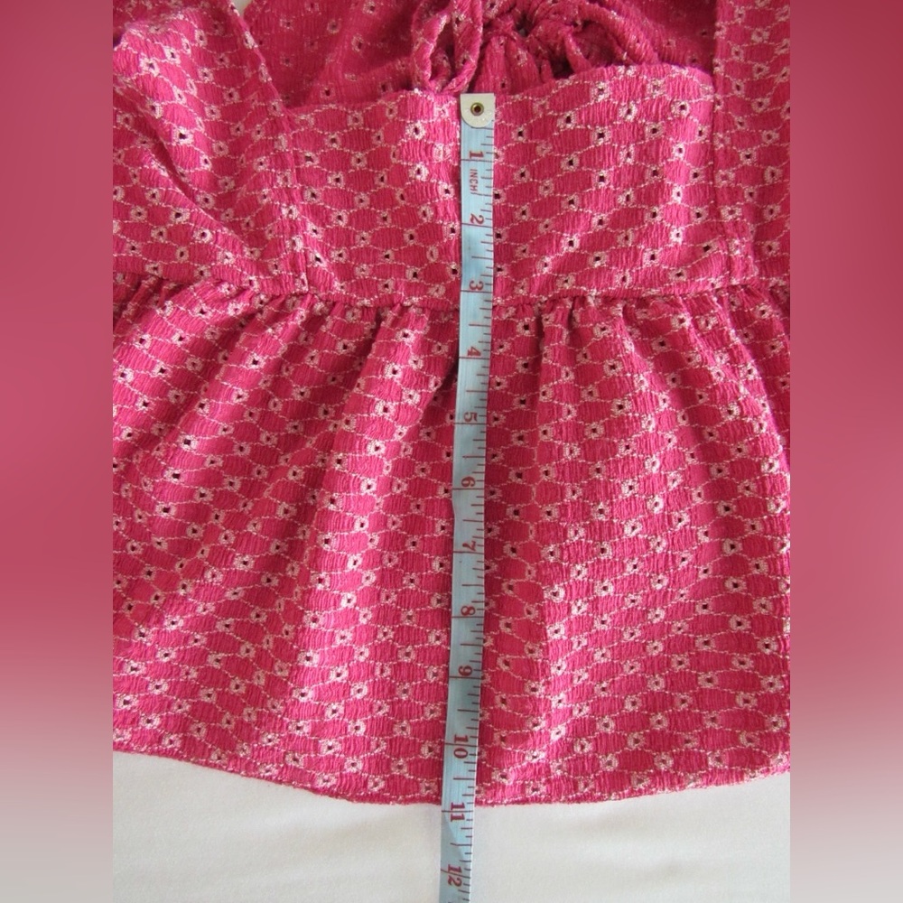 Pink Ruffled crop tank Top - Picture 6 of 6